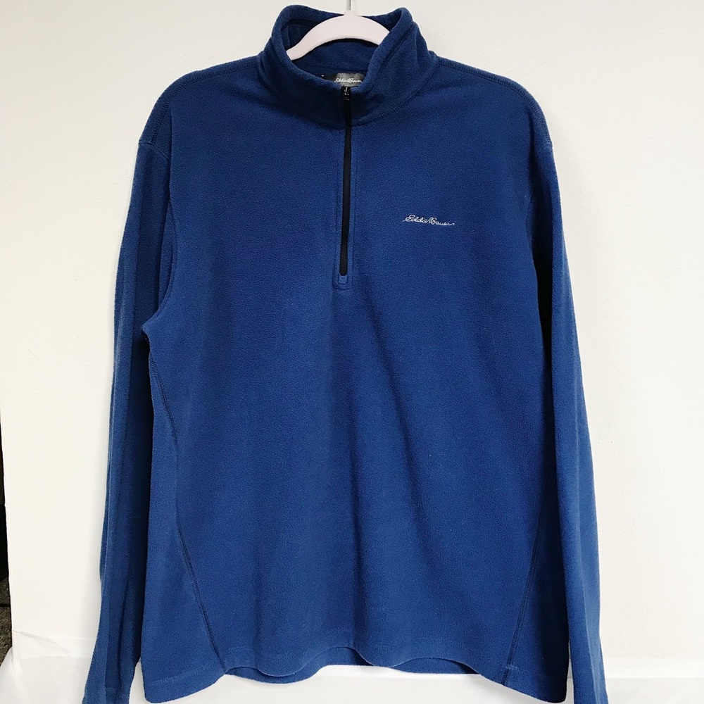 Eddie Bauer 1/4 Zip Polartec Blue Pullover Sz L